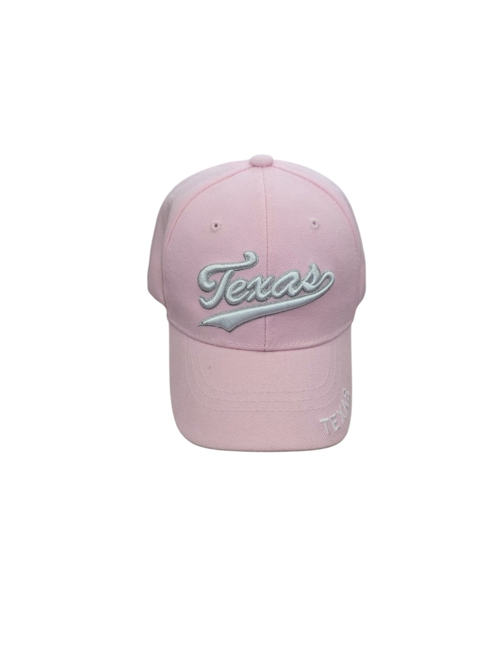 Texas Baseball Cap Script Embroidered Pink Adjustable Small - Picture 2 of 9